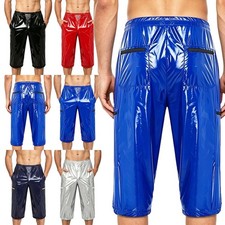 Men's Waterproof Cargo Shorts Multi-pocket Capri Pants Beachwear Workout Tights