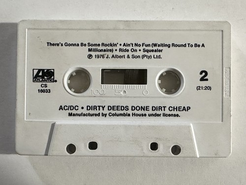 Vintage 1976 AC/DC Dirty Deeds Done Dirt Cheap Original Classic Cassette Tape - Picture 3 of 8