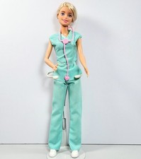 Mattel Career Doctor Barbie Scrubs Shirt Pants Stethoscope Fashion Doll