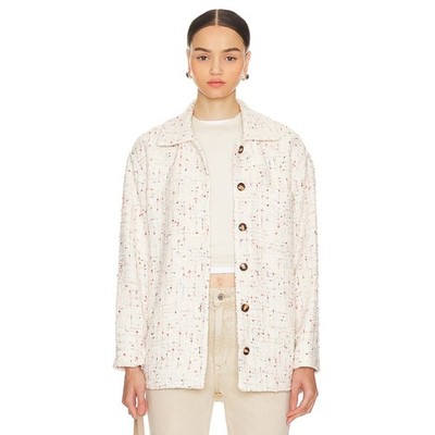 FAVORITE DAUGHTER The Talullah Jacket Cinque Tweed White Pink Red Size XS