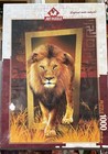 Art Puzzle 1000 Piece Jigsaw Puzzle THE KING OF THE FOREST Lion frame savannah — photo 1