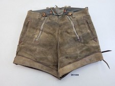 Kinder Lederhose DDR kurz Leder Braun Reißverschluss Vintage Bekleidung #261488