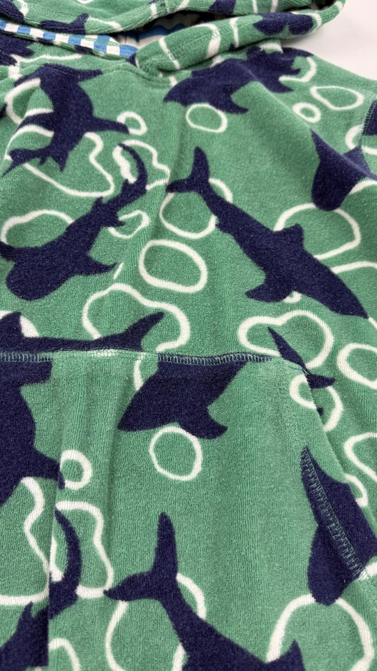 Mini Boden Toalla Sudadera con Capucha Niños 9-10 Años Estampado de Tiburón Verde Con Capucha Cubrir Playa Foto 2 de 4