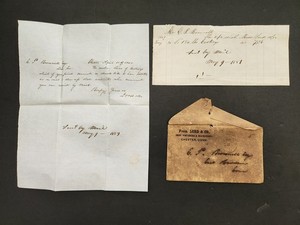 1849 antique LORD & CO chester ct LETTER ENVELOPE essex ct E. P. BROWNELL