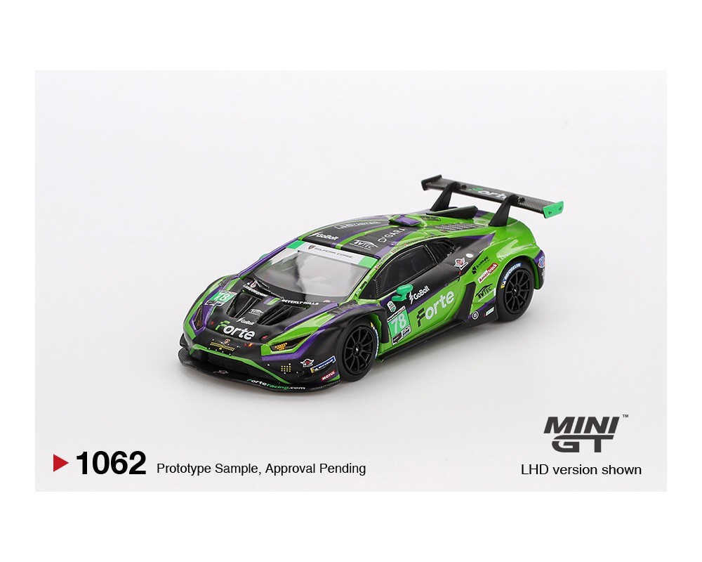 Mini GT Lamborghini Huracan GT3 EVO2 #78 Forte Racing 2024 IMSA