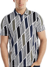 Perry Ellis Men's Pima Cotton Square Print Polo, Style 4GMK7111RT, Size XXL