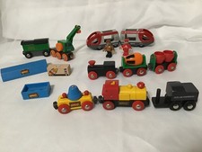 Brio mixed wooden magnetic train, wagon, clever crane, polar express,,etc