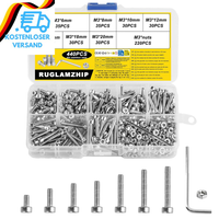 440 Stk M3 Schrauben Set, Innensechskantschrauben Muttern Set, Edelstahl Gewinde