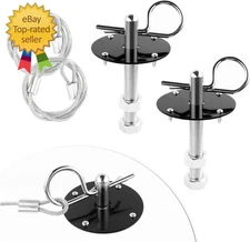 Hood Pins Kit for Car - Stainless Steel Hood Pin Lock Clip with Racing Lanyard f