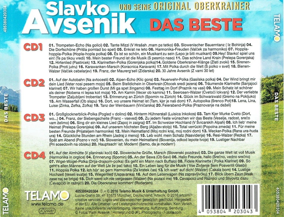 (4CDs) Slavko Avsenik und seine Original Oberkrainer - Das Beste - 4-CD Box-Set - Bild 2 von 2