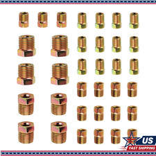 Brake Line Fitting Kit 35pcs Assortment 316 And 14 Inverted Flare Color Gold