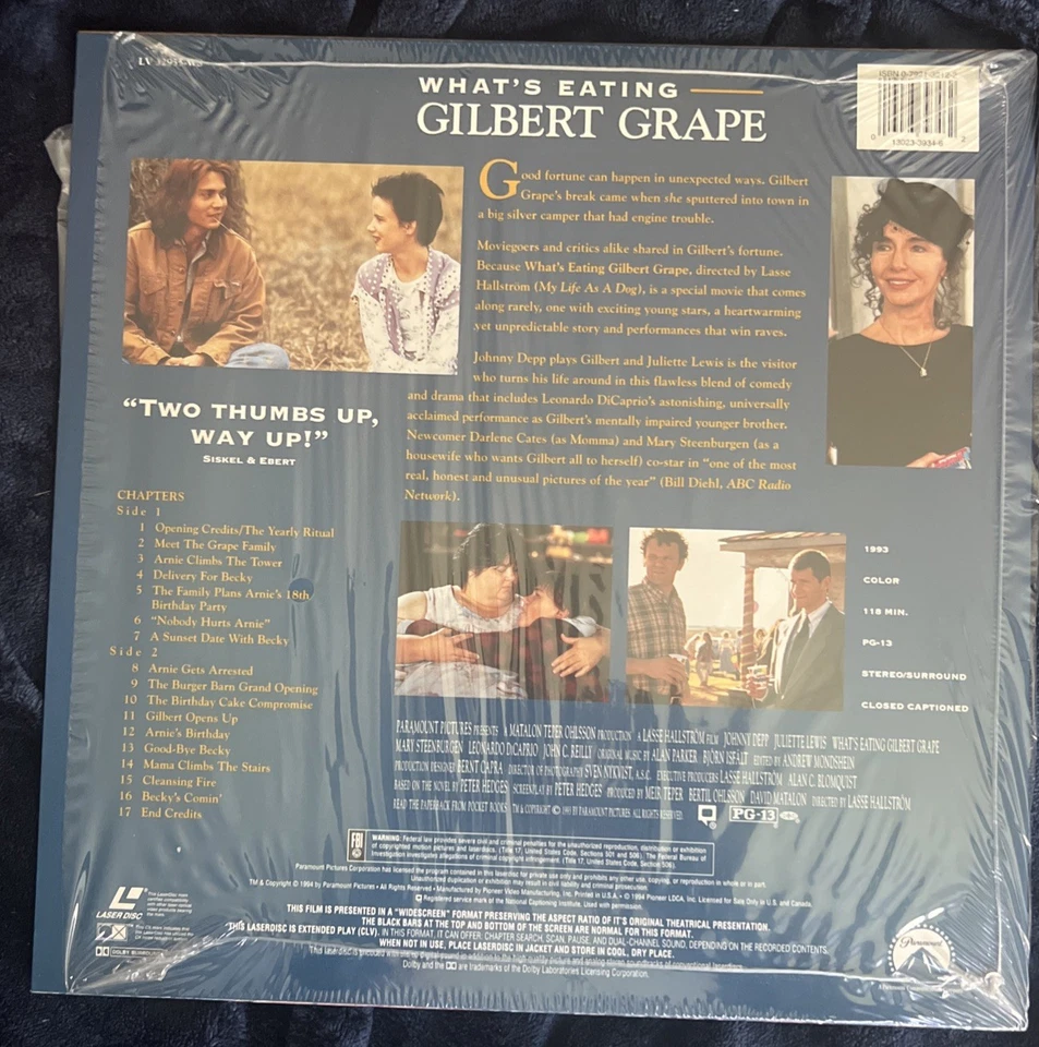 Whats Eating Gilbert Grape (Widescreen Laserdisc, 1994) Depp, DiCaprio Foto 2 de 2