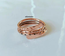 Set of 5 Pure Thin Copper Rings, Stackable Ring, Stacking Ring, Pure , All Size