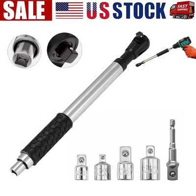 1/2'' Offset Extension Wrench Impact Ratchet Extender for Electric Drill Adapter