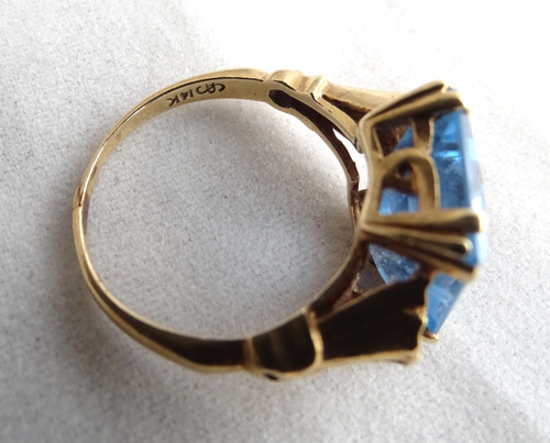 14K Yellow Gold Ring With Blue Stone / Scrap or Not / BE66513_yg - Picture 9 of 23