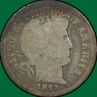 1893 Barber Dime Good G Coin #39659