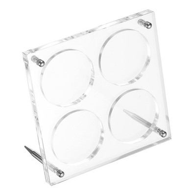3'' Acrylic Coin Display Frame 3D Floating Display Case Holder 4 Slots
