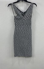 Guess Womens Black White Print Bodycon Dress Open Back Sleeveless S