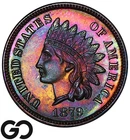 1879 Indian Head Cent Penny PROOF, Beautiful Rainbow Color, Solid Gem PR++