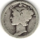 1920 MERCURY DIME in ABOUT GOOD condition ~ PLEASE SEE THE SCAN    .stk d5