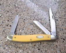 New Old Timer Large Stockman Pocket Knife No Box Schrade Yellow Synthetic