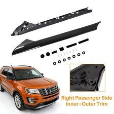 Right Side Windshield A-Pillar Molding Trim Inner+Outer For Ford Explorer 11-19