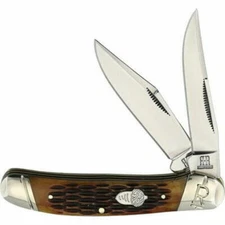 New Rough Ryder Copperhead Amber Jigged Bone Folding Poket Knife RR2289 KB207 R