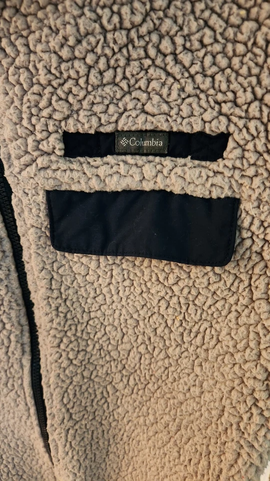 Куртка для девочек Columbia шерпа на молнии бежевая мягкая пушистая с большими (14/16) карманами - Изображение 2 из 4