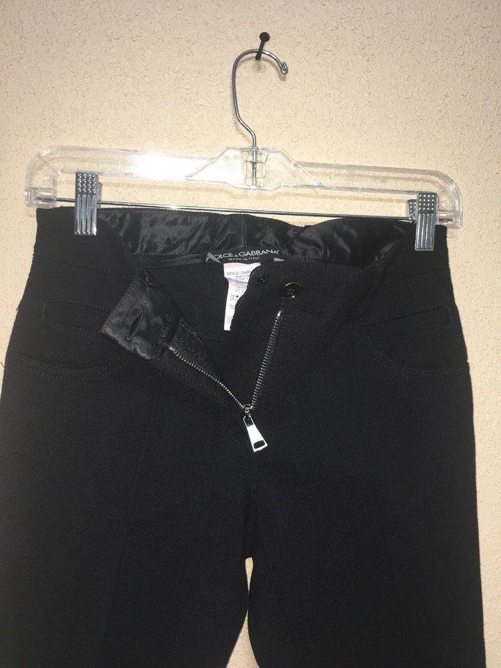 DOLCE & GABBANA Black Pants Wool Stretch Slim Skinny SZ 38 NEW Foto 4 de 4