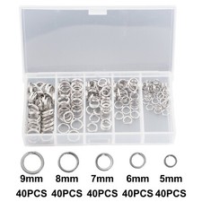 200x FLAT Split Rings Fishing Stainless Steel Double Loop Connector 5,6,7,8,9mm