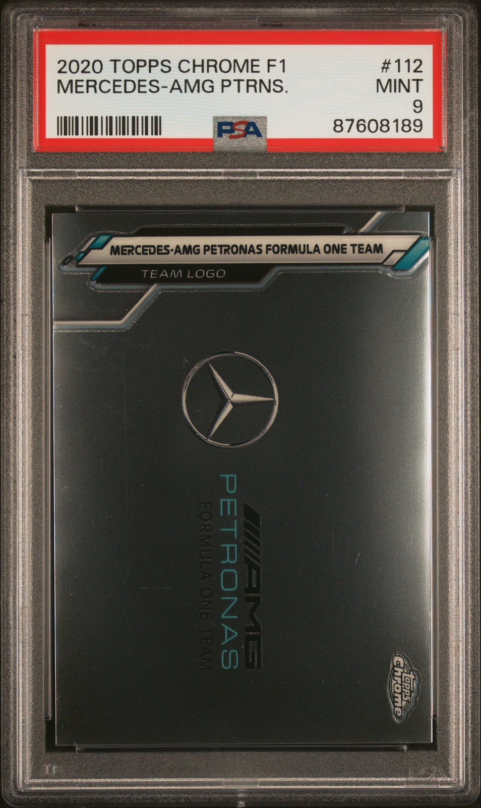 2020 Topps Chrome Formula 1 #112 Mercedes AMG Team Logo PSA 9