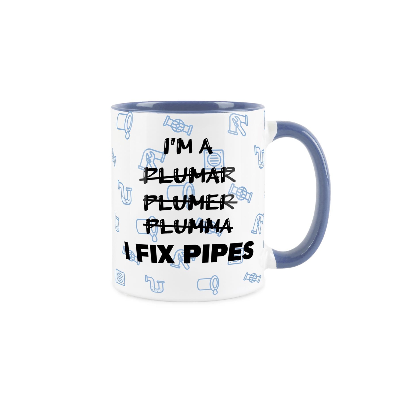 Durable Blue Ceramic Mug Plumber Joke Tradie Funny Coffee/Tea Cup