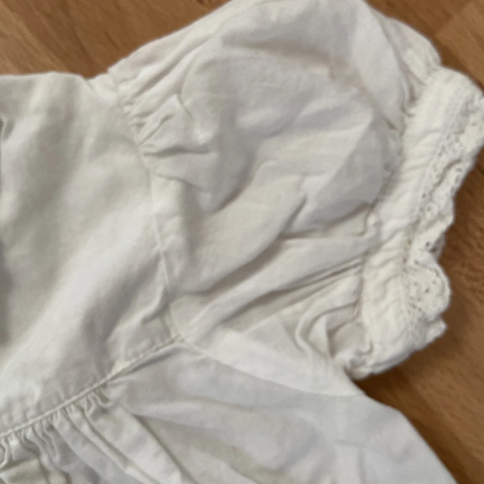 April Cornell Cornelloki Girl  White Ruffle Dress Beach Vintage  3-4 - Image 4 of 4