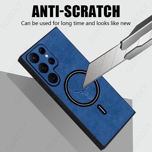 Leather Case Magnetic Magsafe Cover For Samsung Galaxy S25 S24 Ultra S23 S22 S21 - Picture 10 of 25