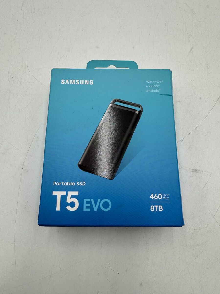 New Samsung T5 EVO 8TB USB-C Portable External SSD - Black New Samsung T5 EVO 8TB USB-C Portable External SSD - Black