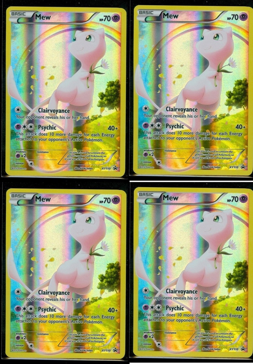 Mew Mythical Collection X 4 FULL ART Promo XY110 GENERATIONS