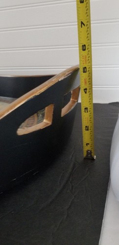 Jeanne Reed's Hand Painted Wood Serving Tray with Handles Butler Table 28x20x5 - Picture 17 of 18