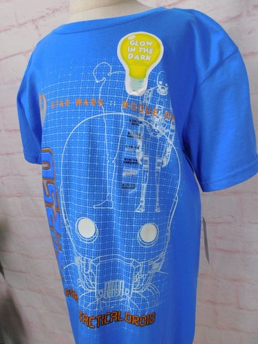 Disney Star Wars K-2SO Glow in the Dark Shirt Kids L 10/12 - Picture 3 of 12