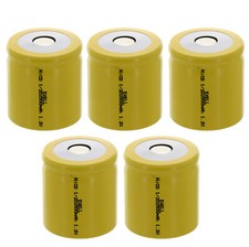 5x 1/2D Size 1.2V Flat Top Rechargeable Batteries For DIY Radios Power Packs
