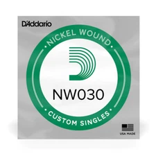 D'Addario NW030 Nickel Wound Electric Guitar Single String, .030