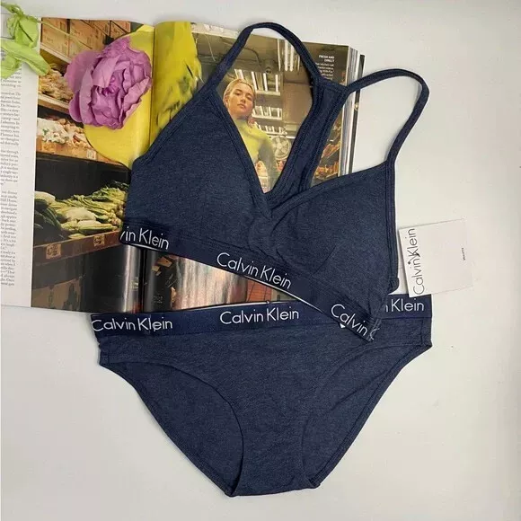 New Calvin Klein Triangle Bralette Padded Bikini Set