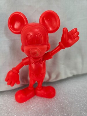 Vintage 1971 USA Marx Walt Disney Prod Red Mickey Mouse plastic figure toy 6''
