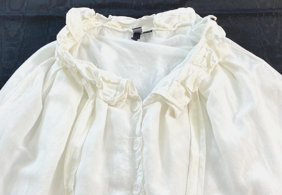 women's Volcom skirt size small (4-6) white buttons tie lining linen - Image 4 of 4