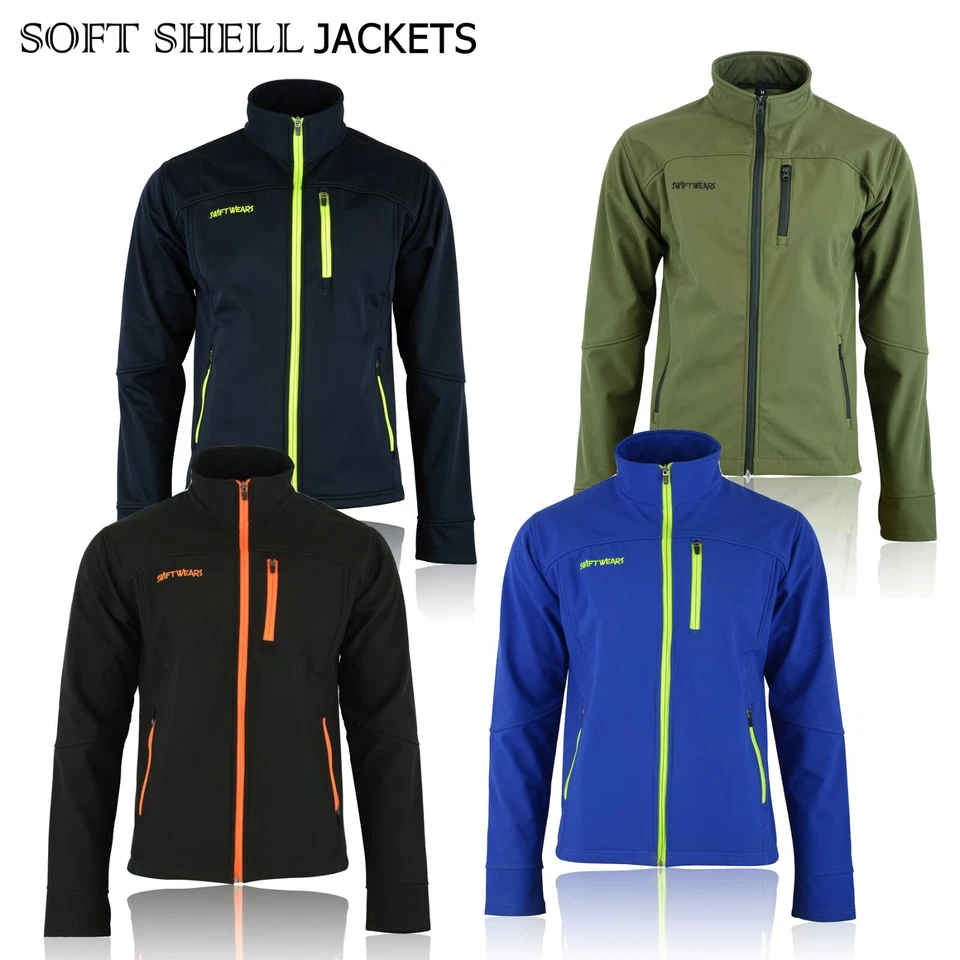 Soft Shell Fleece Lined Waterproof Windproof Outdoor Work Jacket Golf Men's UK - Image 3 of 4