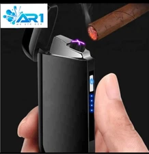 Arc Lighter Dual Electric USB Rechargeable Plasma Windproof NO flame small Cigar
