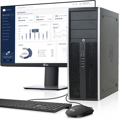 HP MT Desktop Computer PC Intel i5-3470 16GB 256GB SSD 22in LED Wi