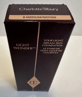 New Charlotte Tilbury 'Light Wonder' Youth-Boosting Foundation 8 Medium