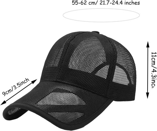 Men Women Summer Mesh Baseball Cap Adjustable Breathable Medium-Large, Blue - Picture 5 of 7