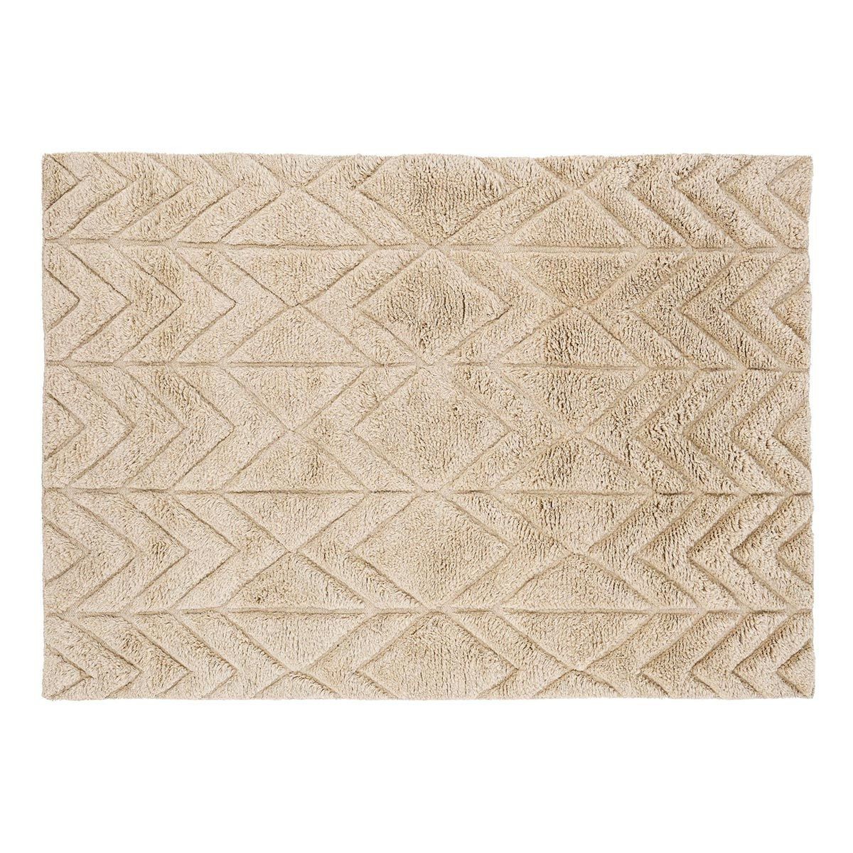 Tapis en laine beige 160x230 grand tapis de salon moderne Zoe