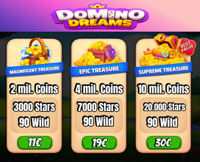 Domino Dreams 2 bis 10 Millionen Coins